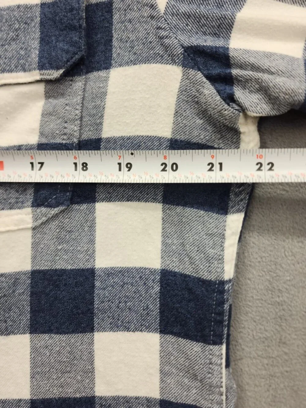 Goodfellow & Co Flannel Shirt Men L Blue White Buffalo Plaid 100% Cotton Standar - Picture 7 of 13